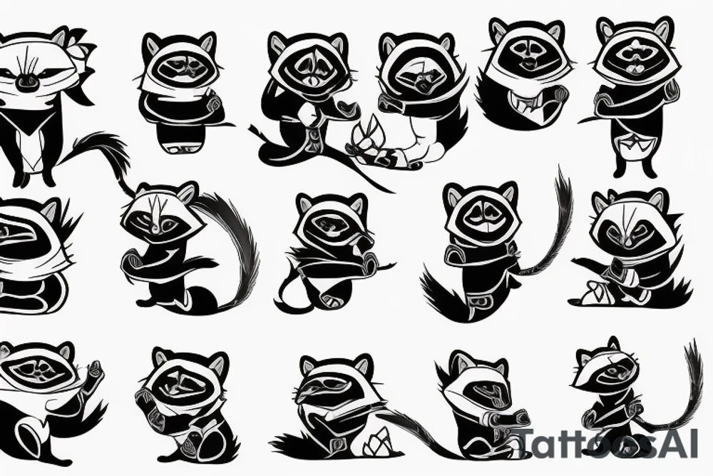 Ninja Raccoon tattoo idea