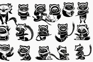 Ninja Raccoon tattoo idea