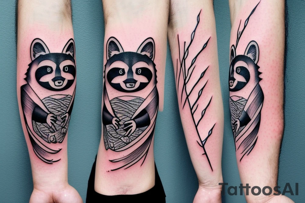 Ninja Raccoon tattoo idea