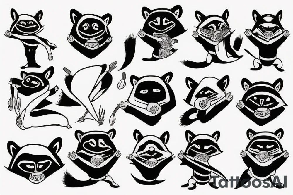Ninja Raccoon tattoo idea