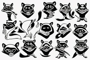 Ninja Raccoon tattoo idea