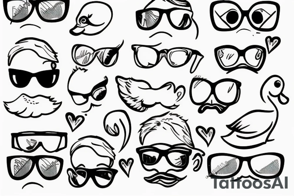 Duck wearing sunglasses tattoo idea
