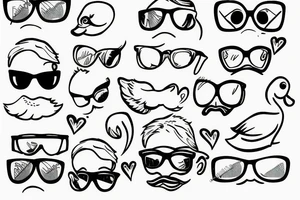 Duck wearing sunglasses tattoo idea