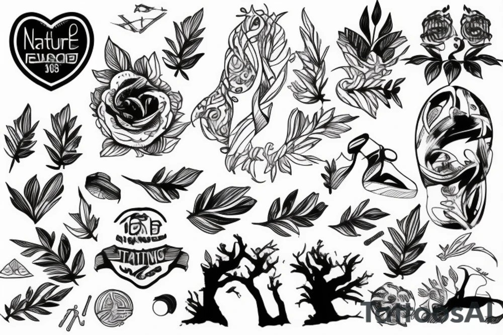 Nature, running, fitness tattoo idea