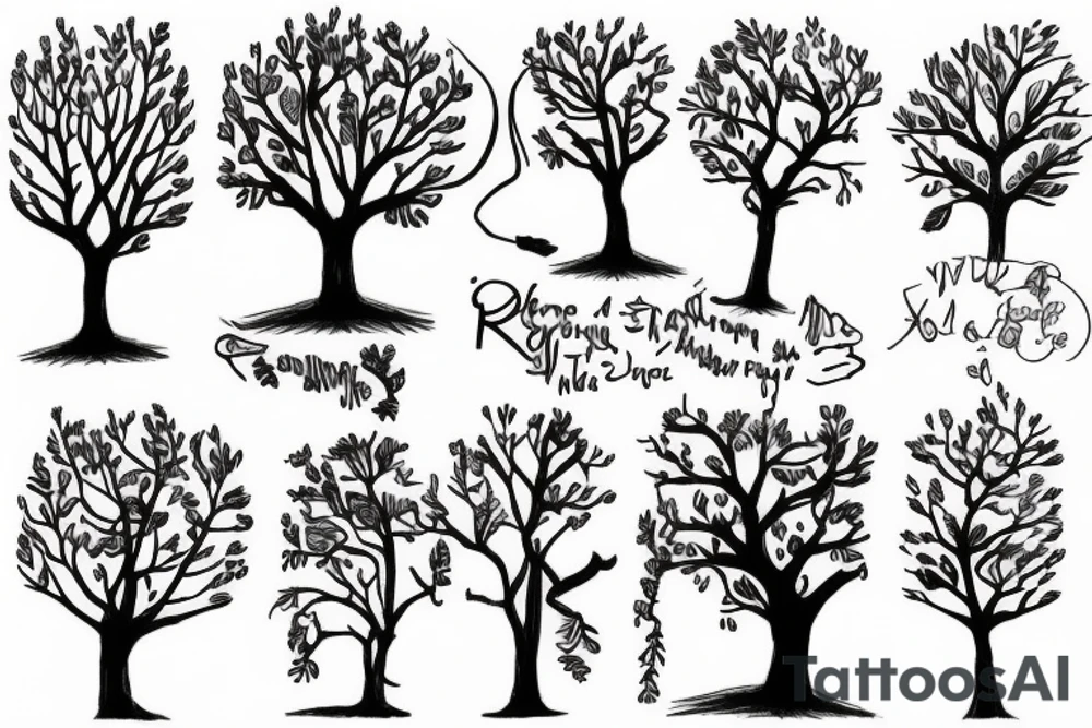 running past a tree tattoo idea