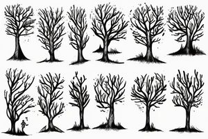 Person running past a tree tattoo idea