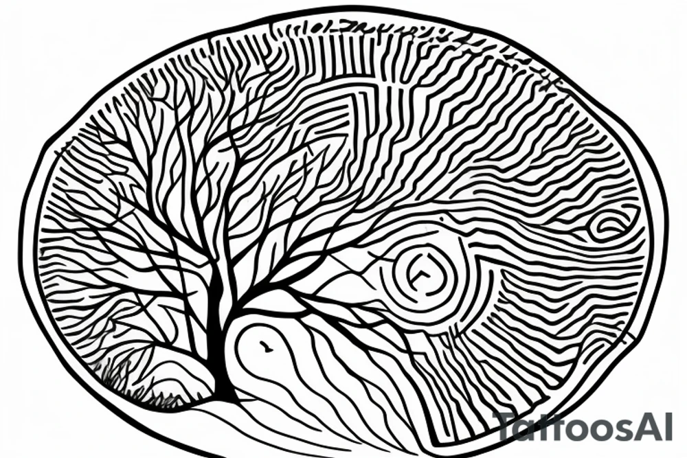 Oak tree in a circle tattoo idea