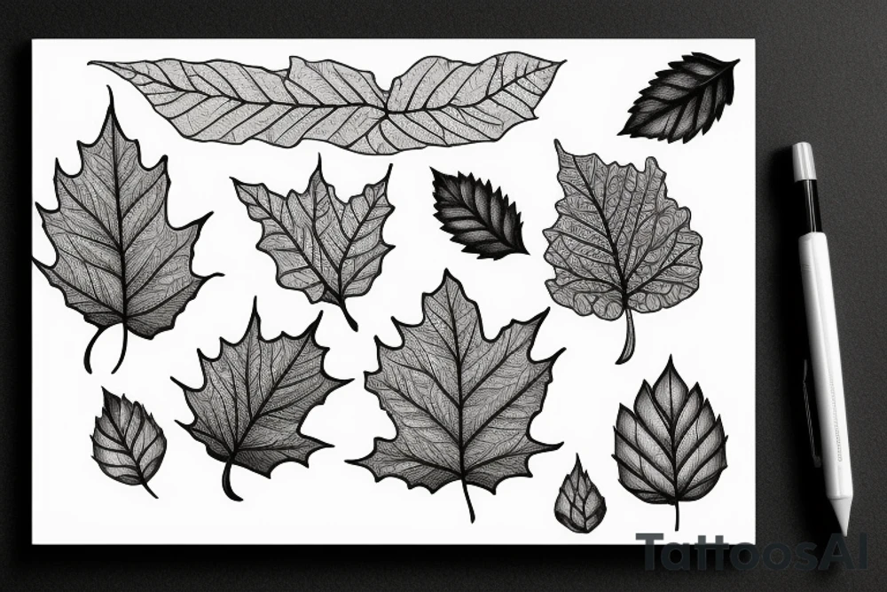 Oak tree leaf tattoo idea