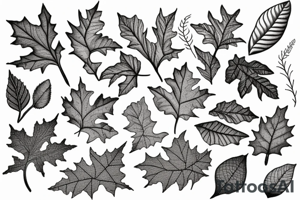 Oak tree leaf tattoo idea