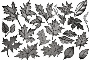 Oak tree leaf tattoo idea