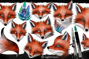 cute fox tattoo idea