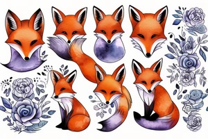 cute fox tattoo idea