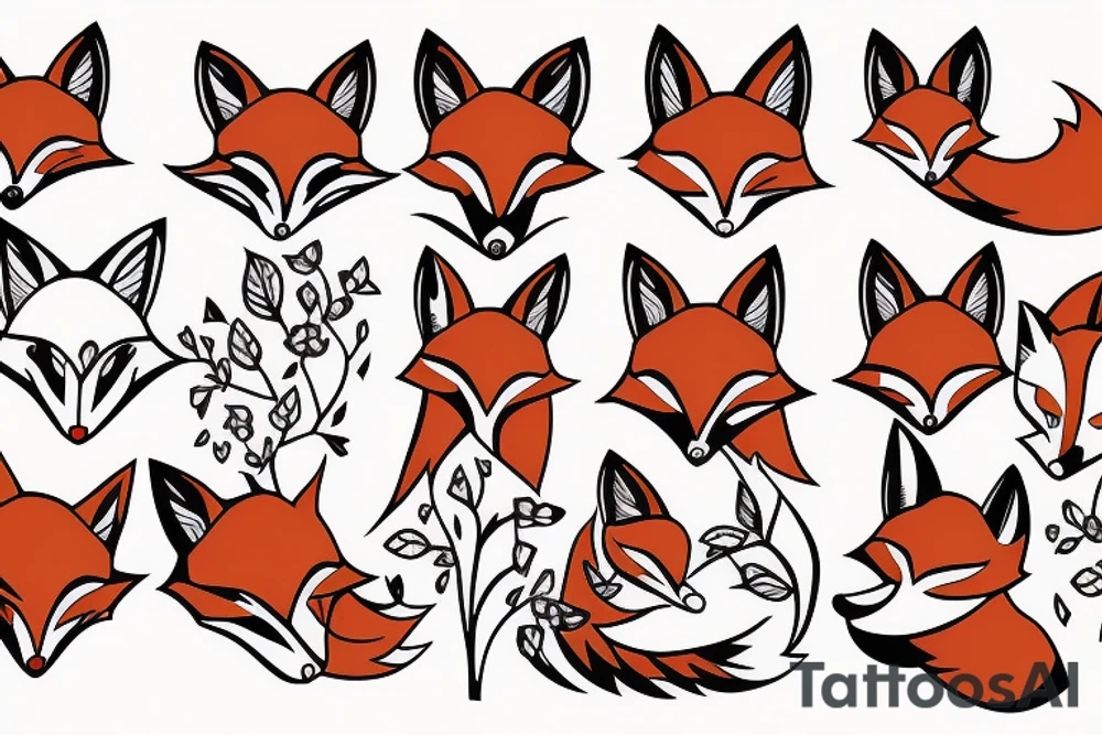 cute fox tattoo idea