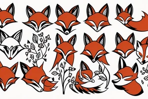 cute fox tattoo idea