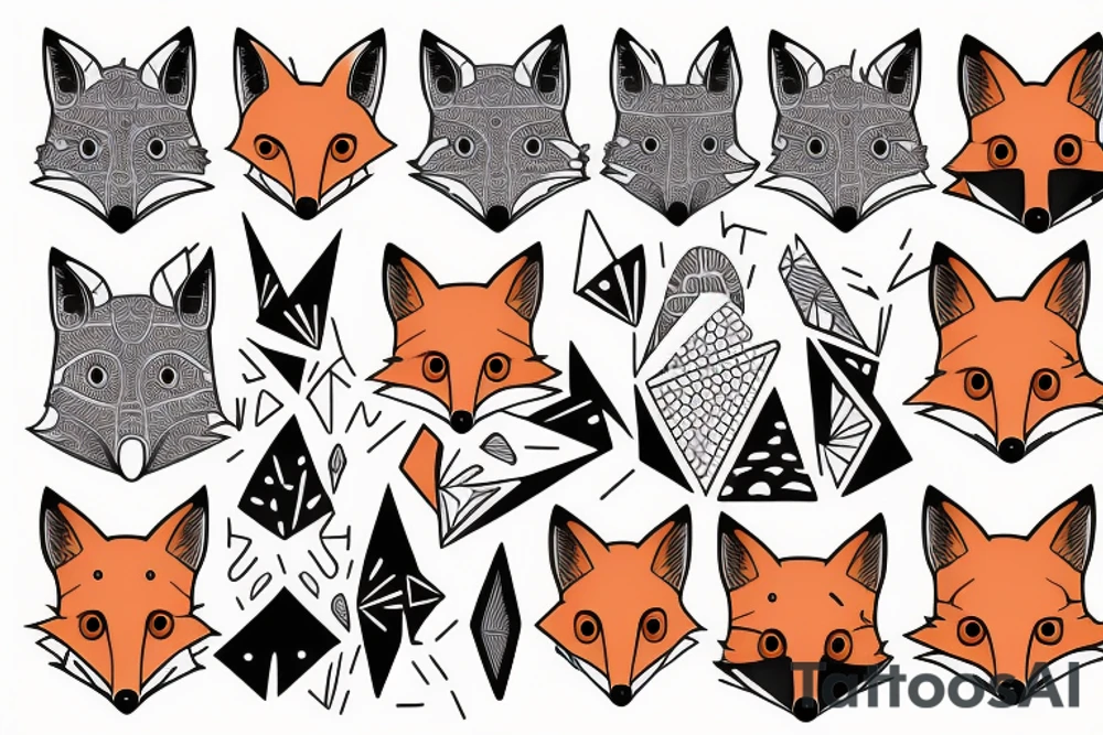 cute fox tattoo idea