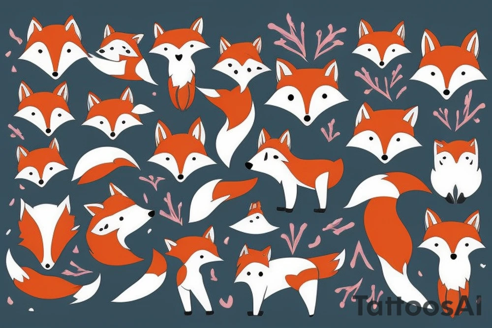 cute fox tattoo idea