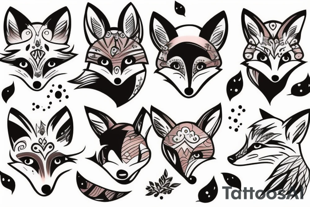 cute fox tattoo idea