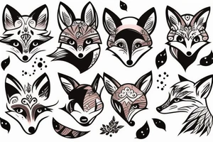cute fox tattoo idea