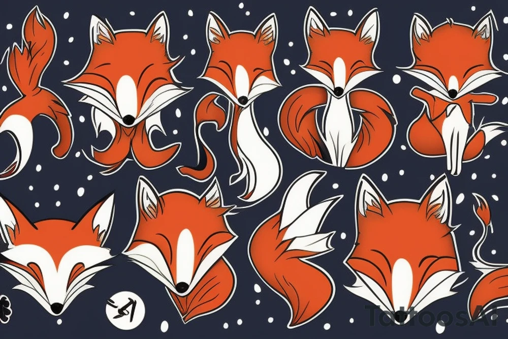 cute fox tattoo idea