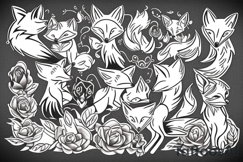 cute fox tattoo idea