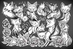 cute fox tattoo idea