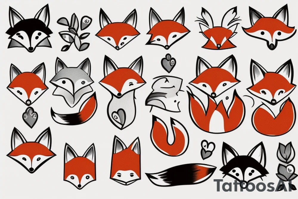 cute fox tattoo idea