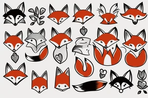 cute fox tattoo idea