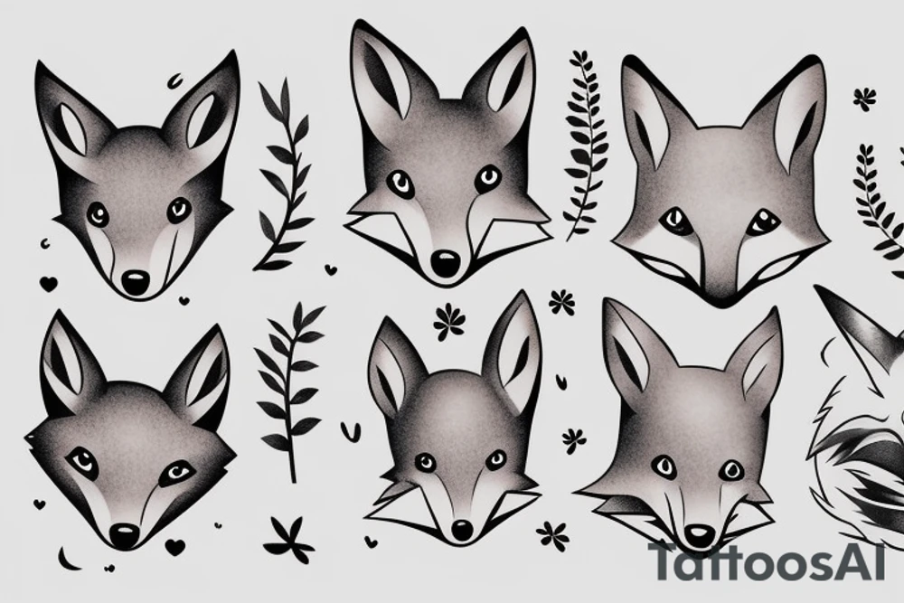 cute fox tattoo idea