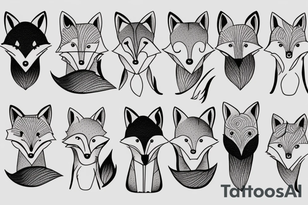 cute fox tattoo idea
