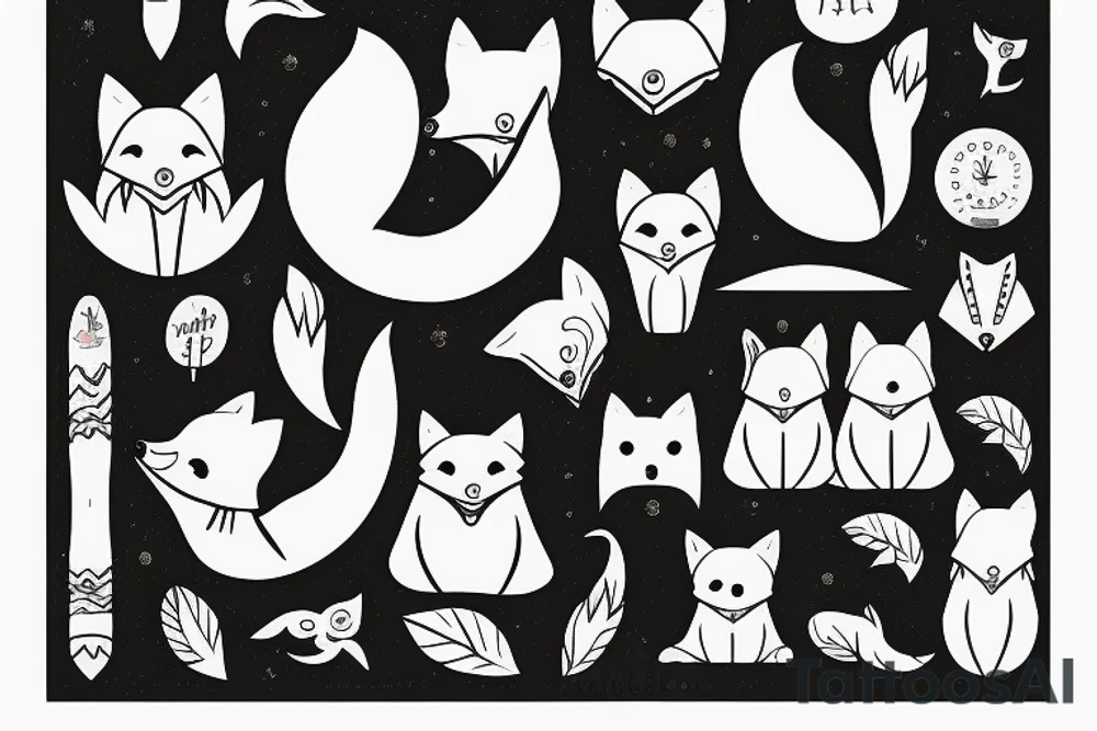 cute fox tattoo idea