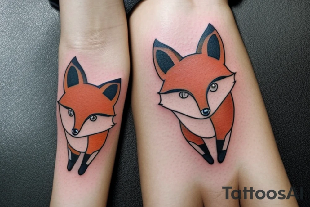 cute fox tattoo idea