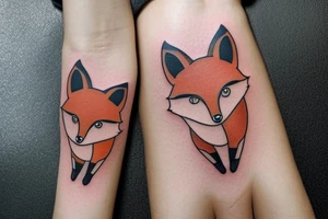 cute fox tattoo idea