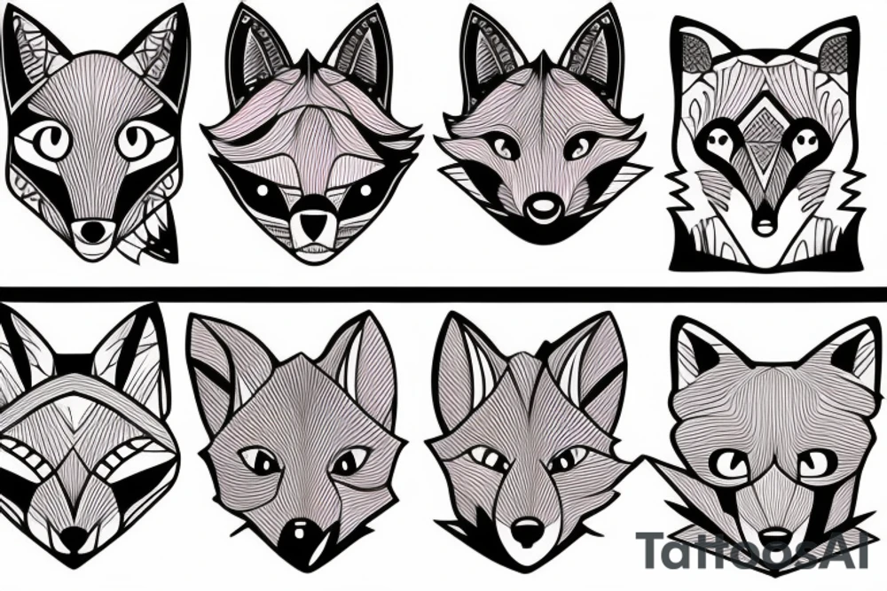 cute fox tattoo idea