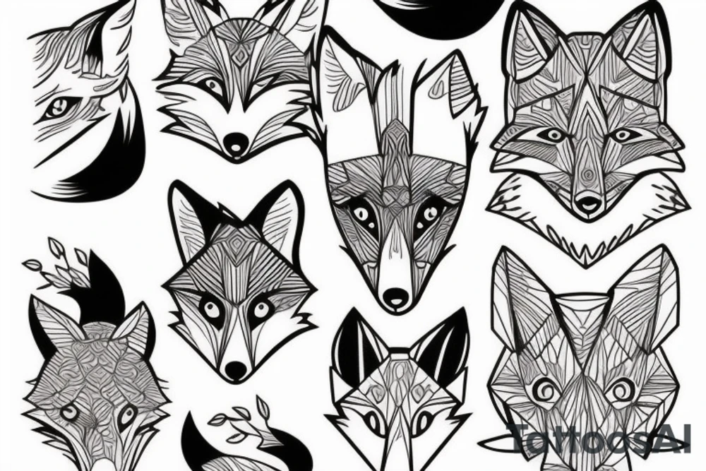 cute fox tattoo idea