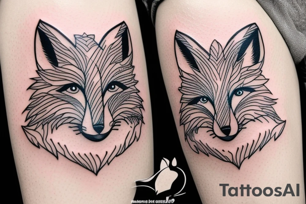 cute fox tattoo idea