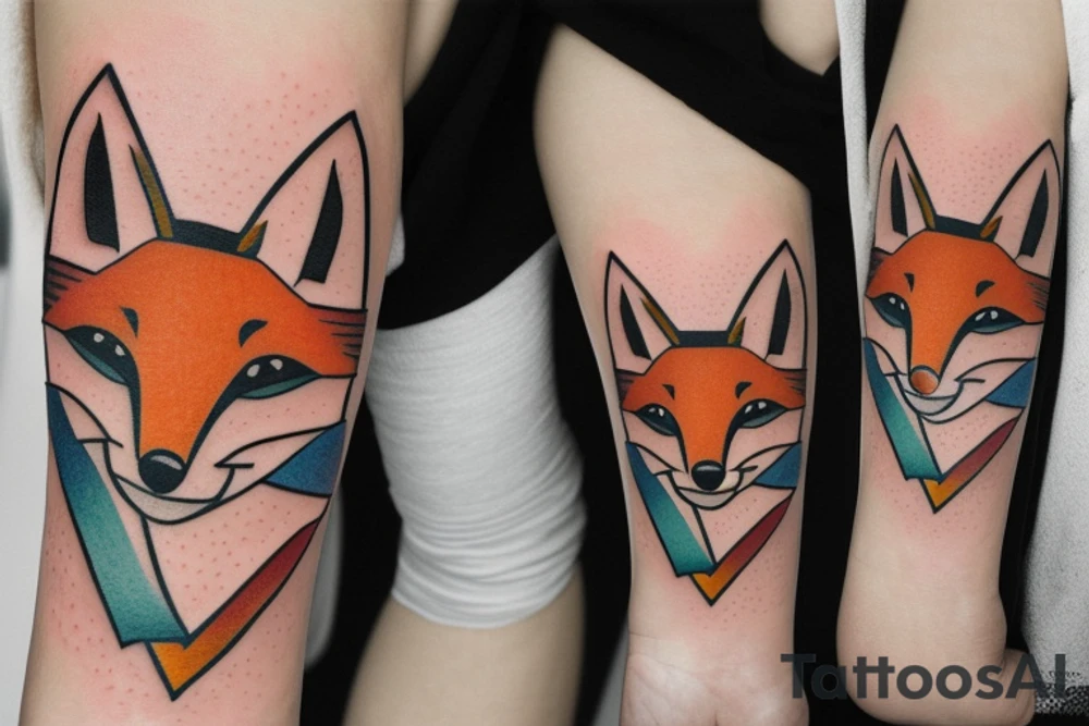 cute fox tattoo idea