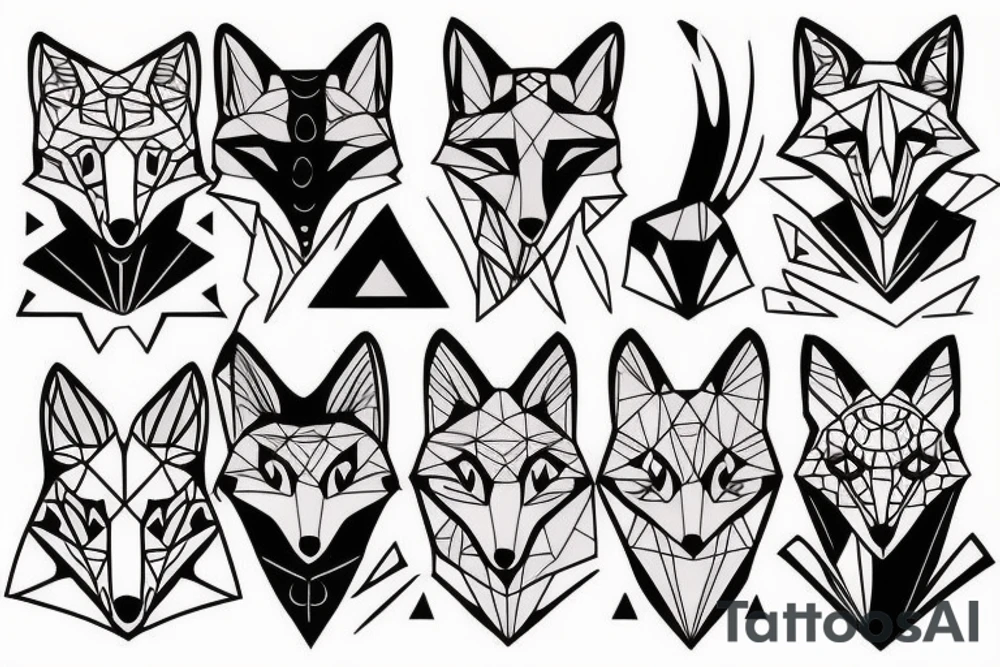 cute fox tattoo idea