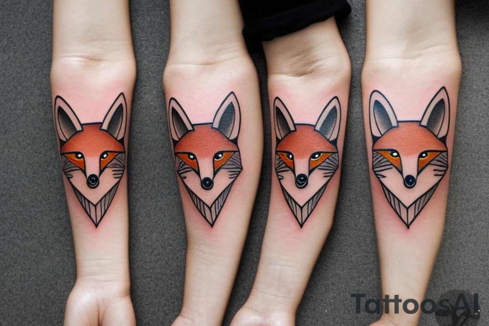 cute fox tattoo idea