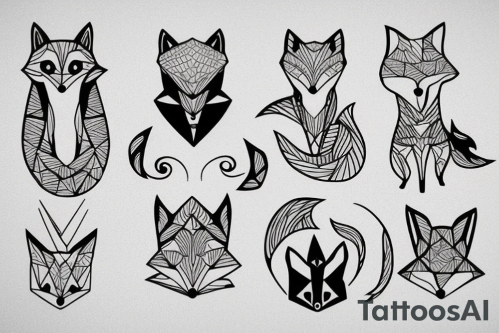 cute fox tattoo idea