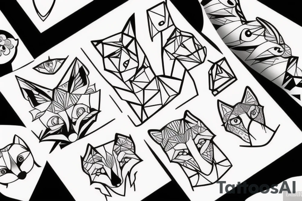 cute fox tattoo idea