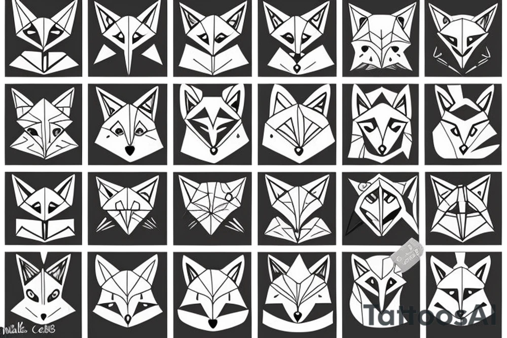 cute fox tattoo idea