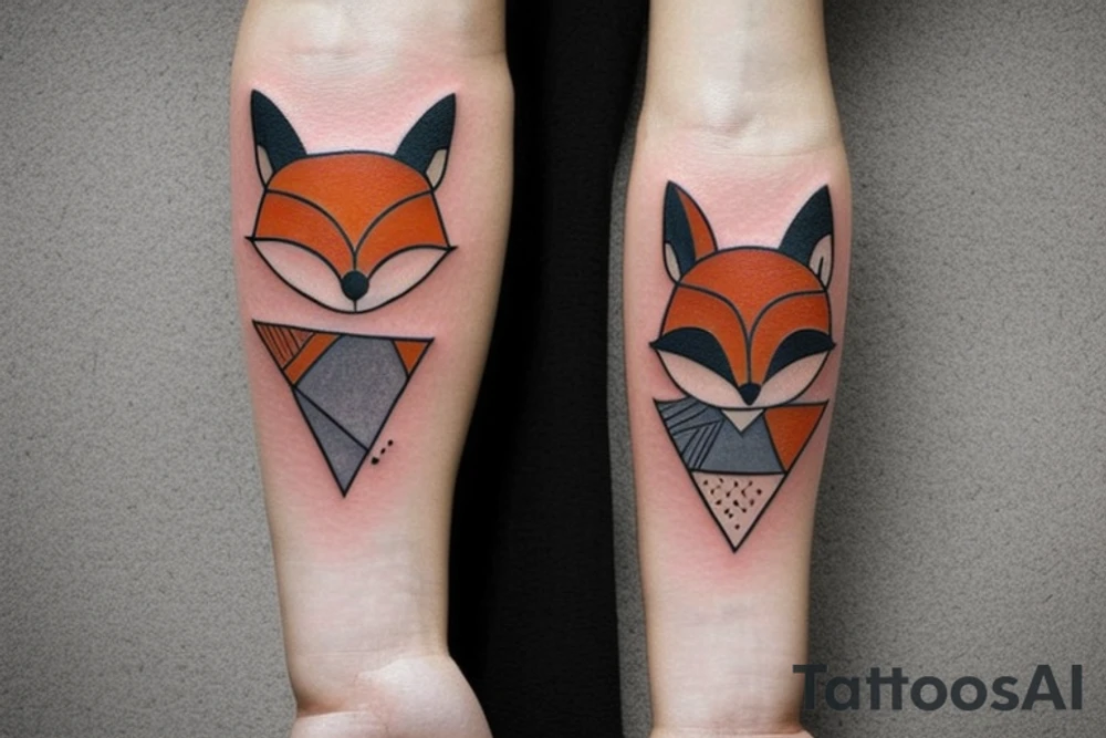 cute fox tattoo idea