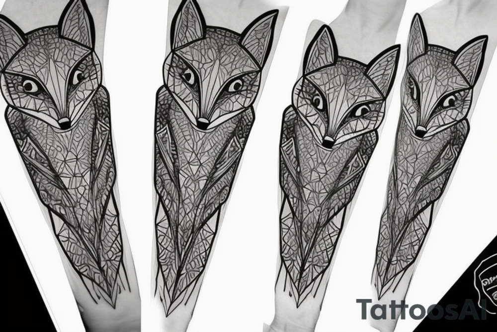 cute fox tattoo idea