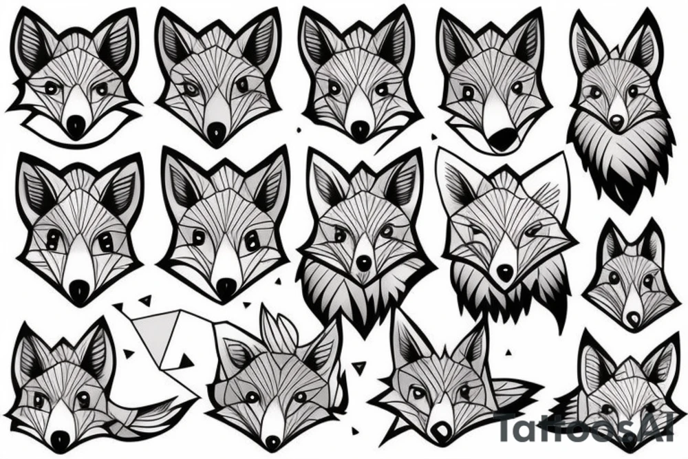 cute fox tattoo idea