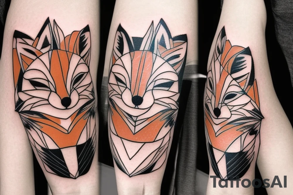 cute fox tattoo idea