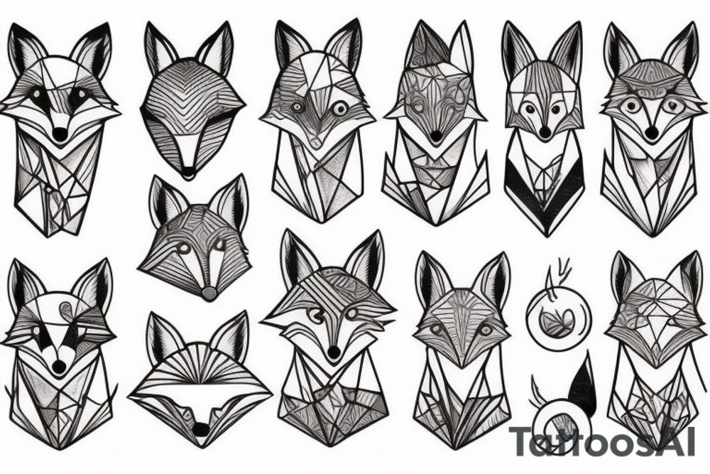 cute fox tattoo idea