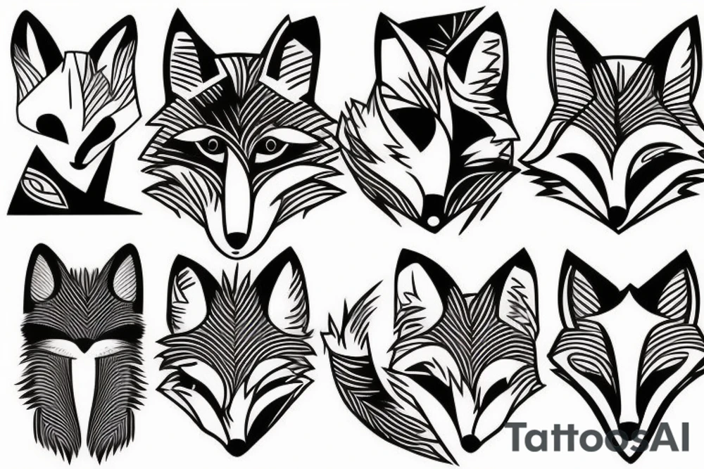 cute fox tattoo idea