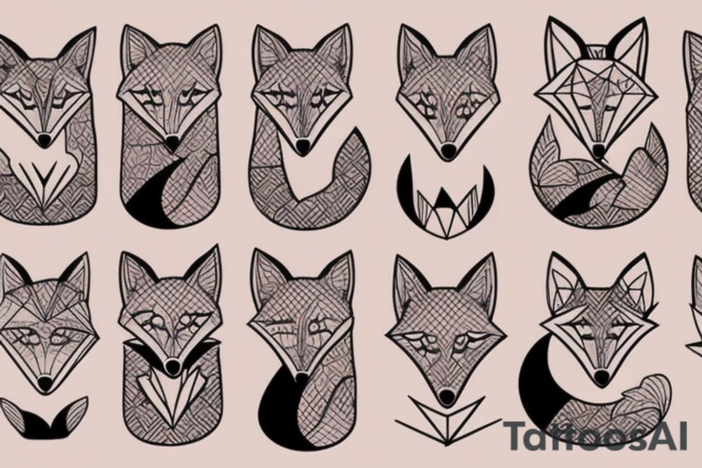 cute fox tattoo idea