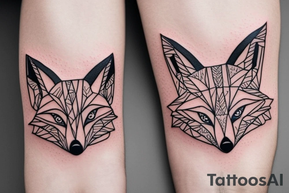 cute fox tattoo idea