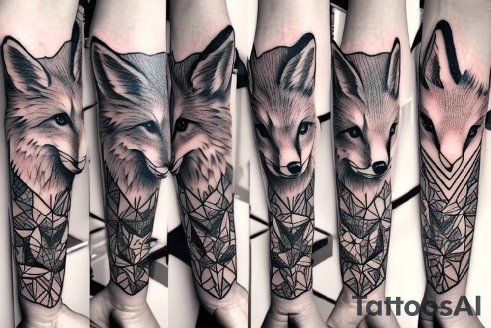 cute fox tattoo idea